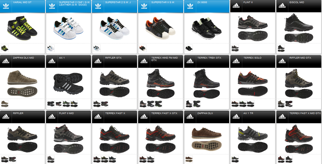 todos os tipos de tenis da adidas