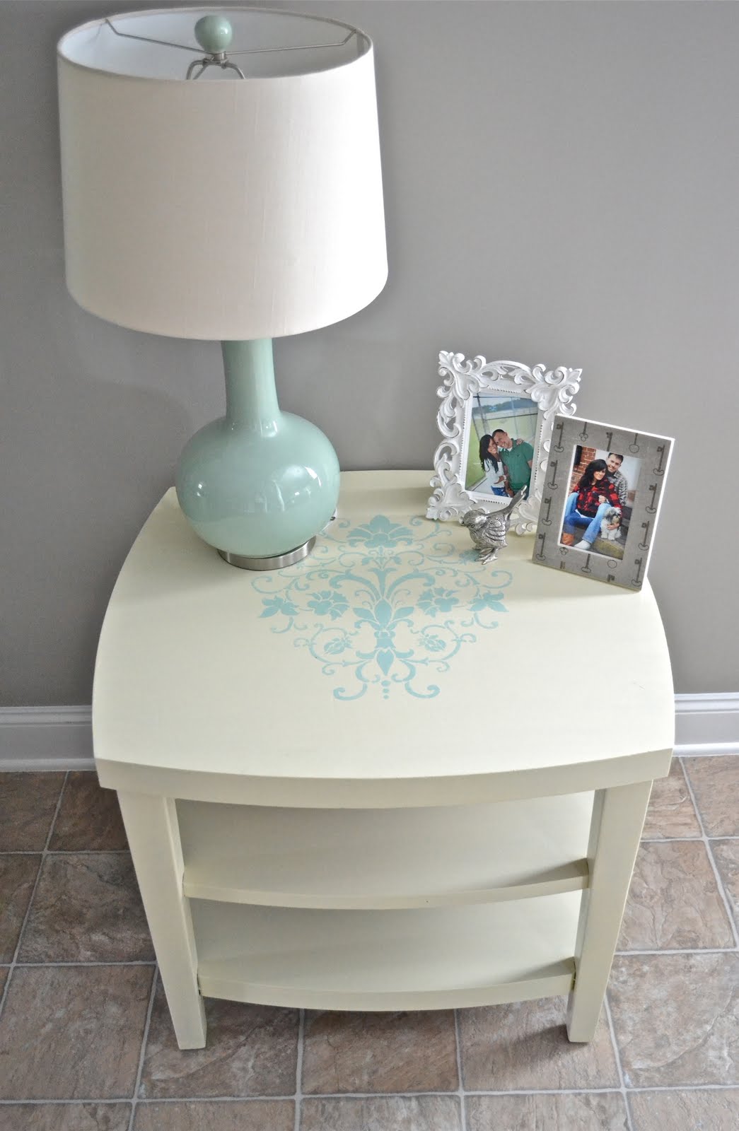 Stenciled Side Table…