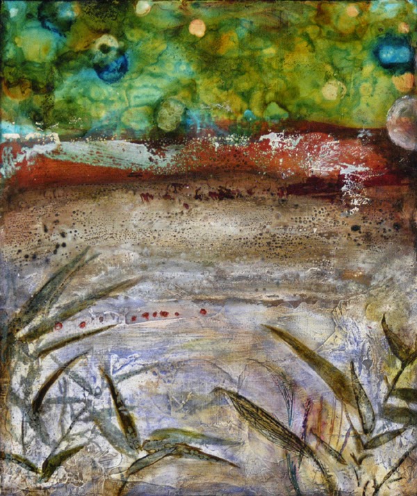 Summer Days by Sandra Duran Wilson venetian plaster and acrylic painting