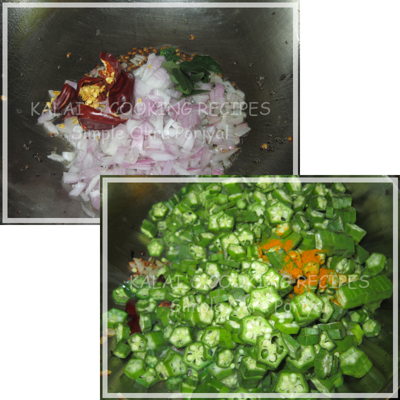 Simple Okra / Bhindi / Lady's Finger / Vendakkai Poriyal