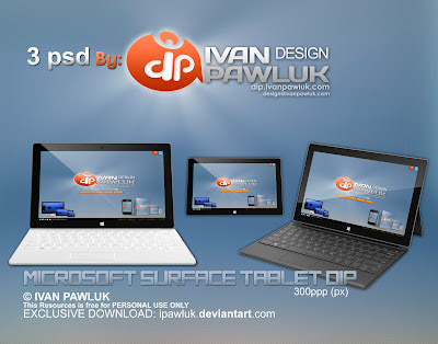 Microsoft Surface Tablet DIP PSD Microsoft Surface Tablet DIP design