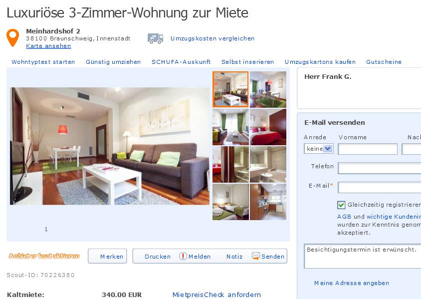 Wohnungsbetrugsinformationen Informations About Rental Scam
