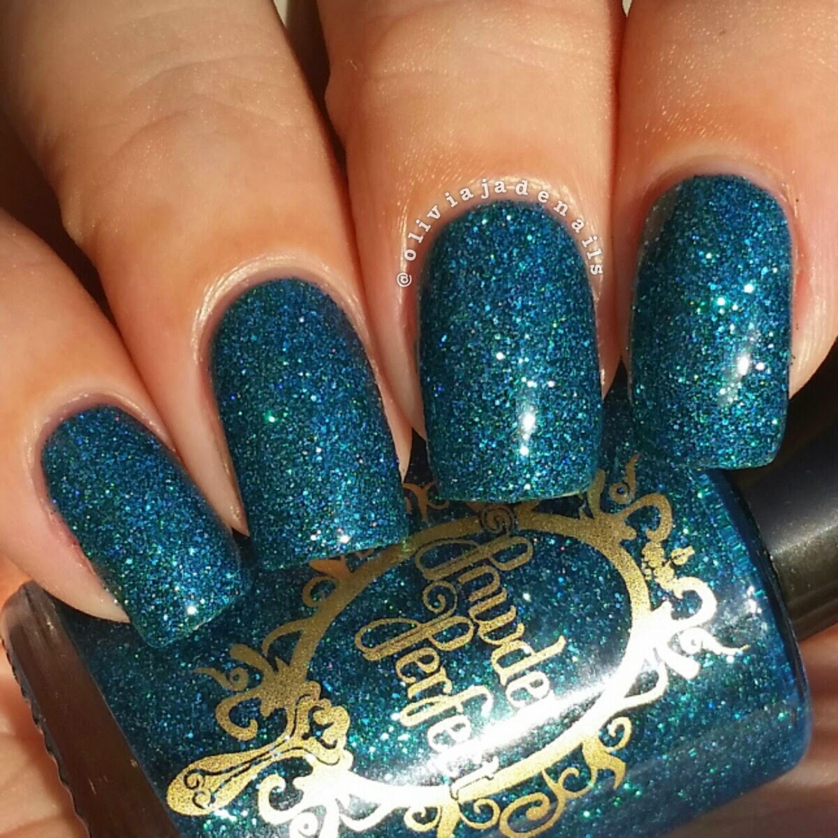 Powder Perfect Bay Of Alexandria swatched by Olivia Jade Nails