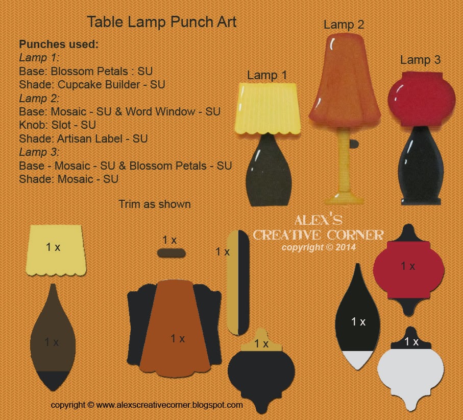 Alex's Creative Corner Table Lamp Punch Art