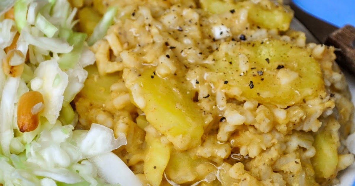 Potato and rice stew with red lentils VeganSandra