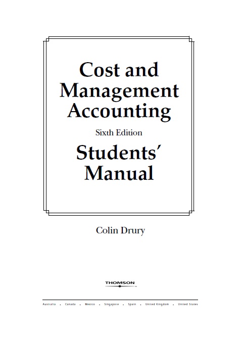 Fundamentals Of Cost Accounting Solution Manual