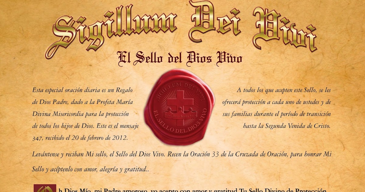 ORACIONES Y ROSARIOS SELLO DEL DIOS VIVO