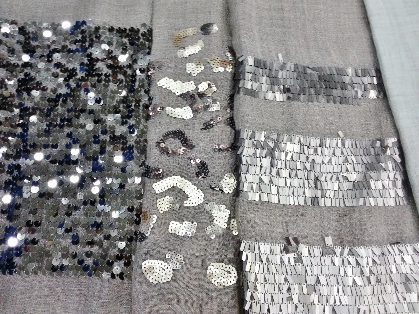 silk wool stoles with embroderies