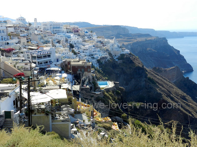 A view of Fira, a town on Santorini island