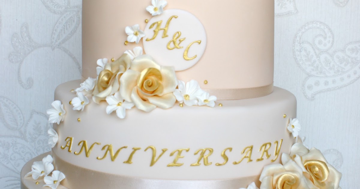 Small Things Iced: Golden Wedding Anniversary Cake