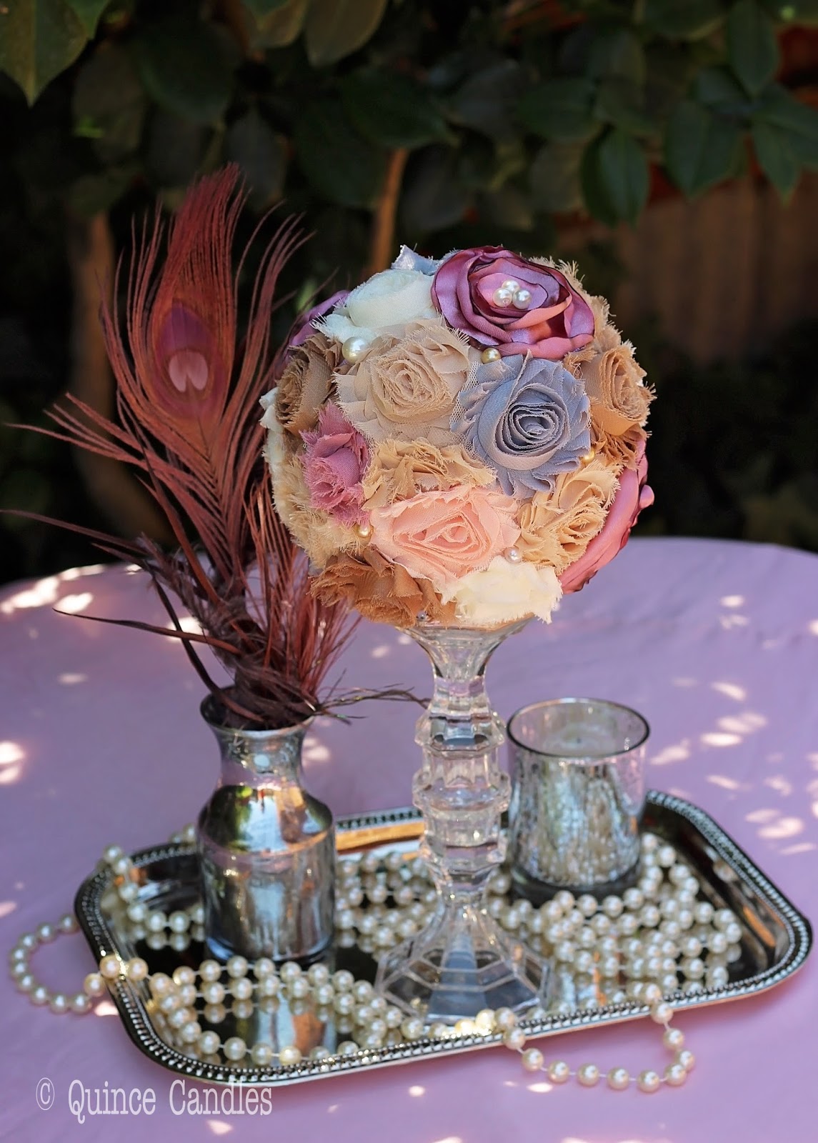DIY Fabric Flower Topiary Centerpiece Idea / Inspiration ...