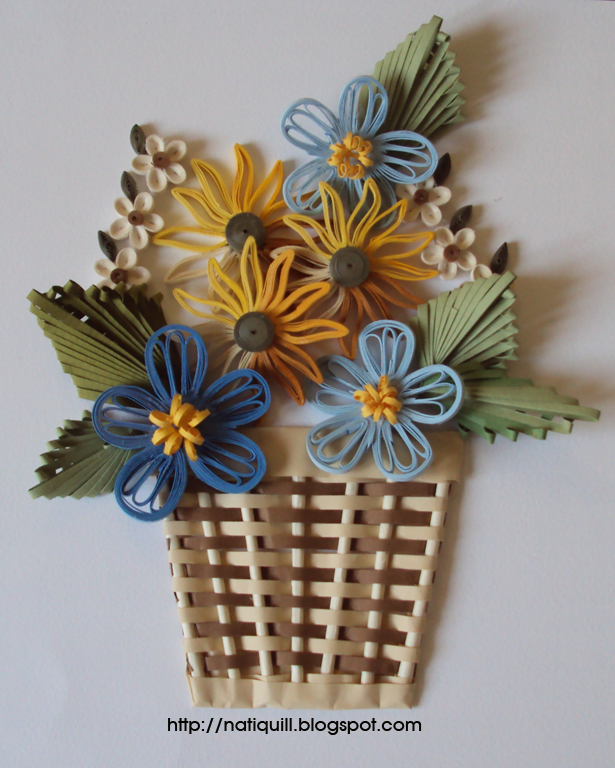 NatiQuill Blog Basket of flowers quilling