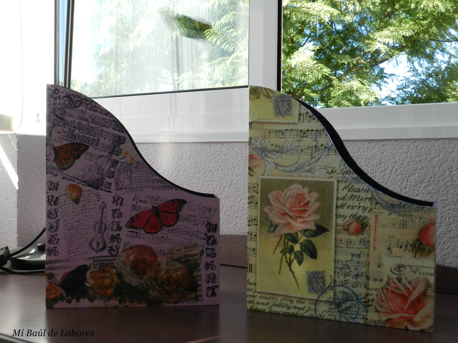 MI BAÚL DE LABORES: ARCHIVADORES EN DECOUPAGE...