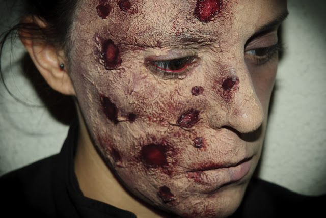 Maquillaje Halloween 7: Cara quemada, Halloween Make up 7: Burned face, efectos especiales, special effects, Silvia Quirós