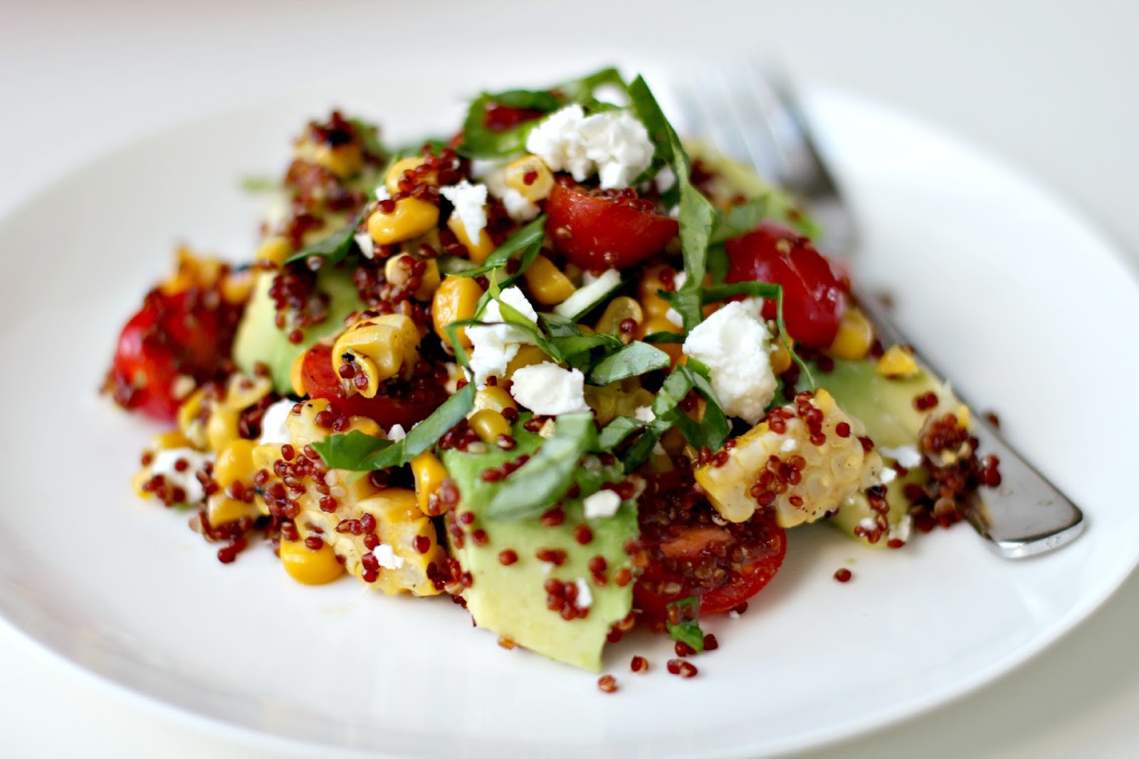 Milk and Honey Quinoa, Grilled Corn, Tomato and Feta Salad