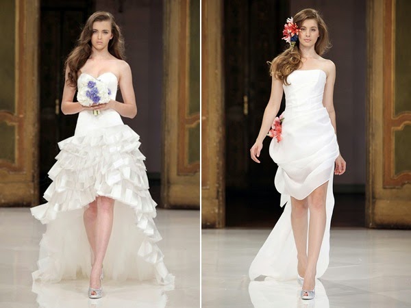 bodas y detalles: vestidos de novia cortos por delante y largos por