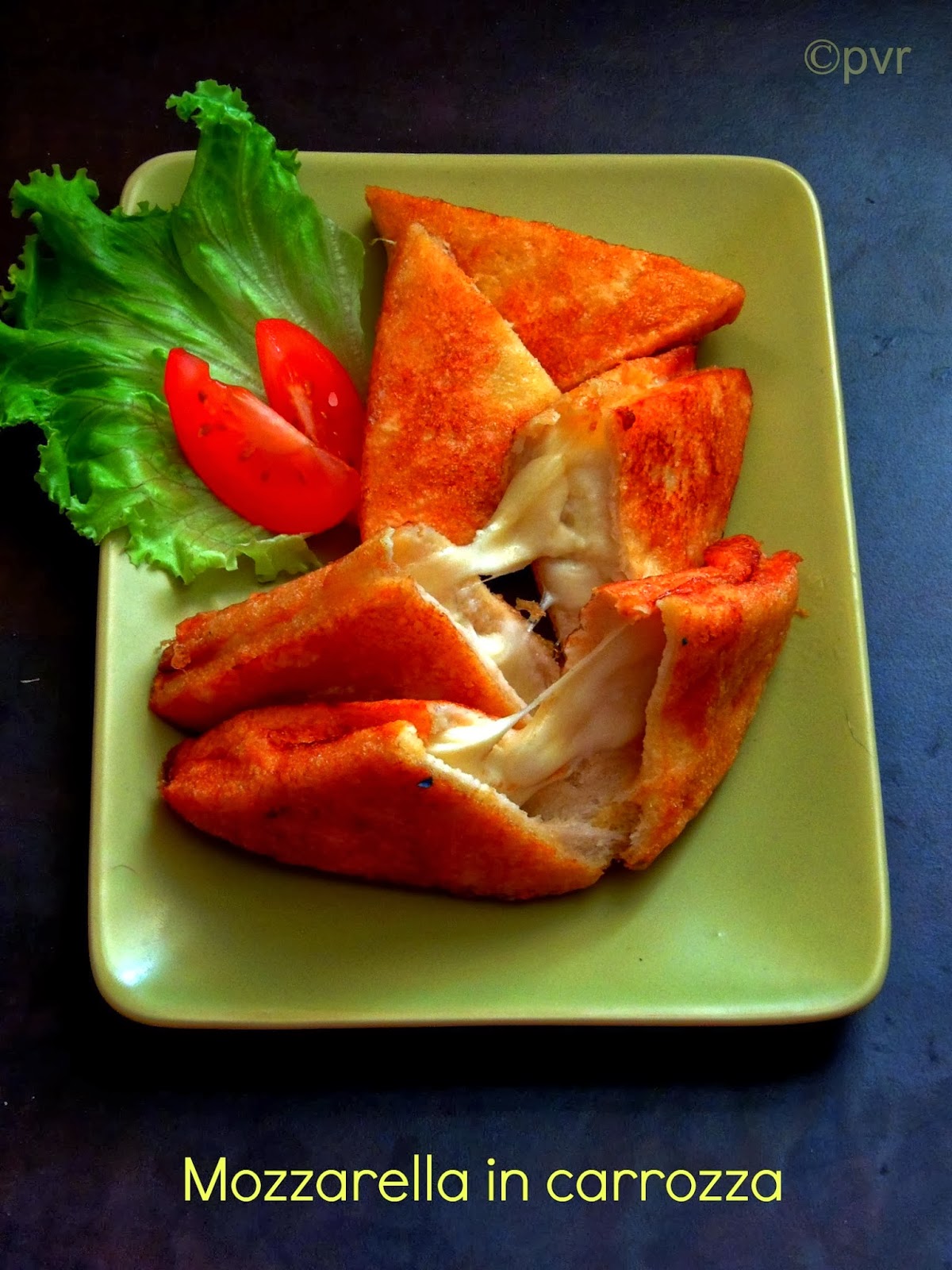 Priya's Versatile Recipes Mozzarella In Carrozza/Fried Mozzarella in a