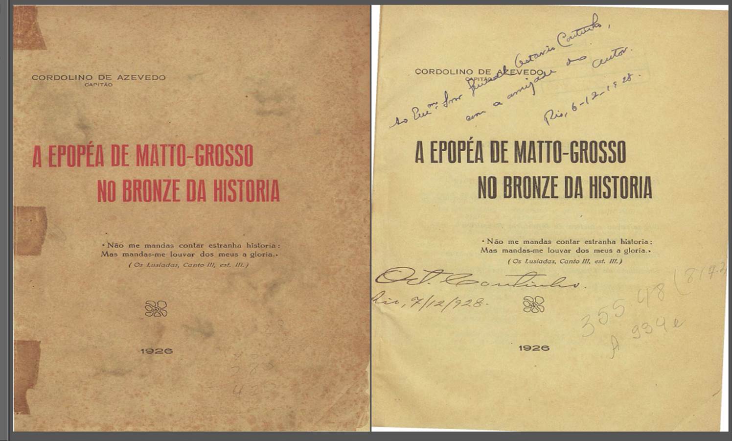 A EPOPEIA DE MATO GROSSO NO BRONZE DA HISTORIA, 1926