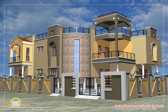 Indian house elevation - 4200 Sq.Ft.