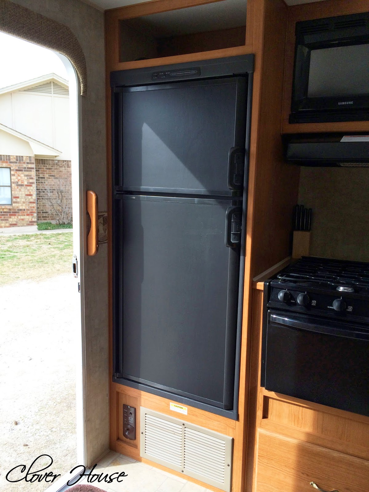 Clover House RV Fridge Makeover with Chalk Paint