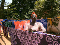 Awa Fall with fabric produced during the training.