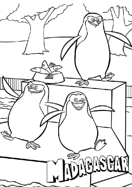 Los Pinguinos de Madagascar para dibujar pintar colorear imprimir ...