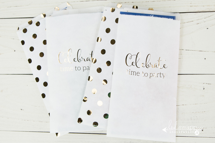 Fun and easy gold foiled treat bags that I created in minutes! Free printable too! @createoften for @heidiswapp