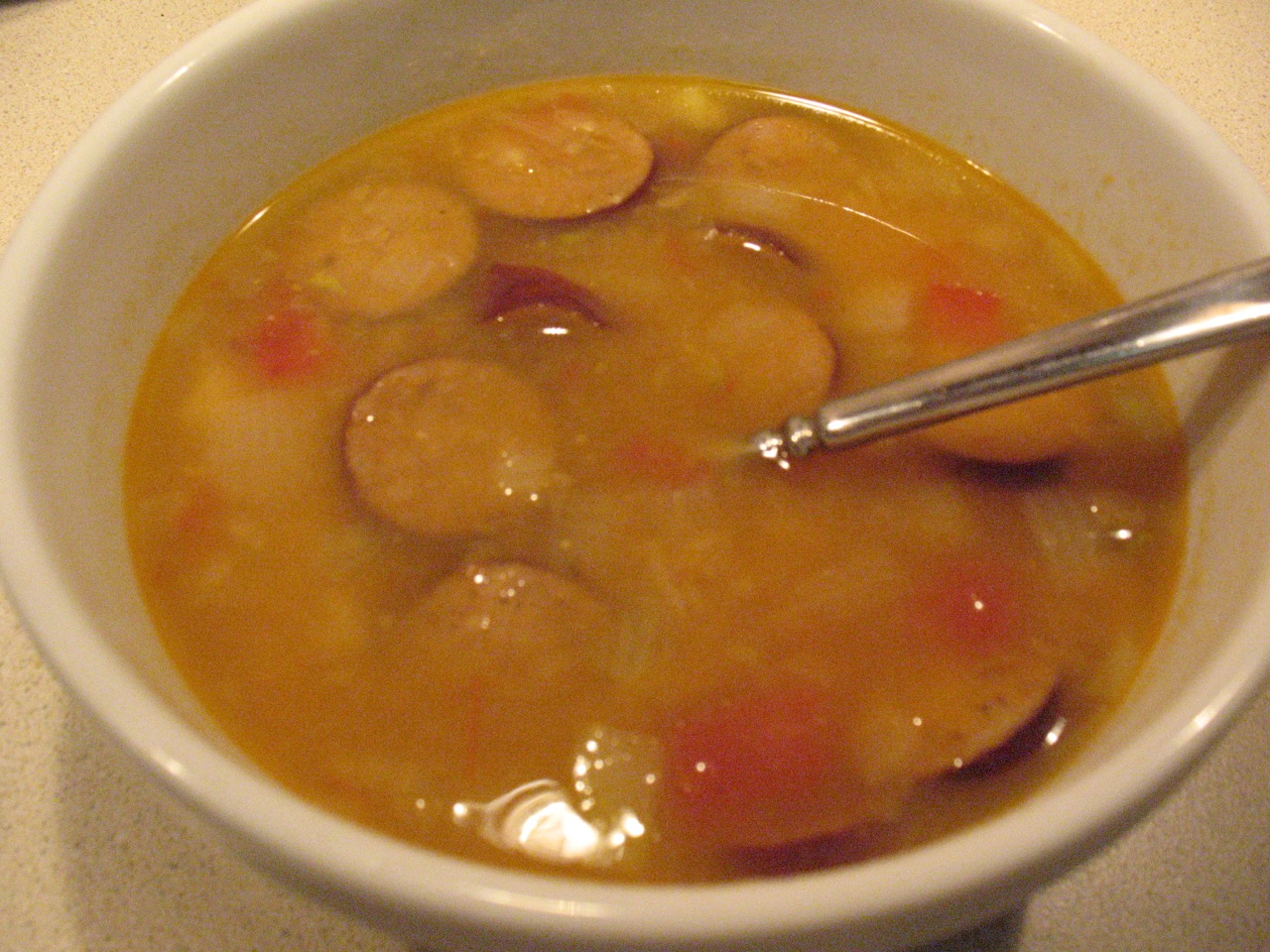 Cook In / Dine Out Navy Bean Soup with Kielbasa and Homemade Vegetable