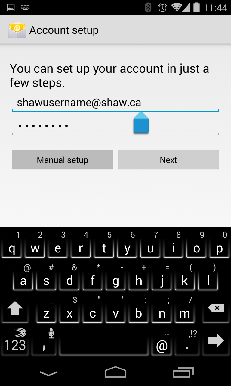 Setting your Shaw email up on your phone (with Exchange) Android Coliseum