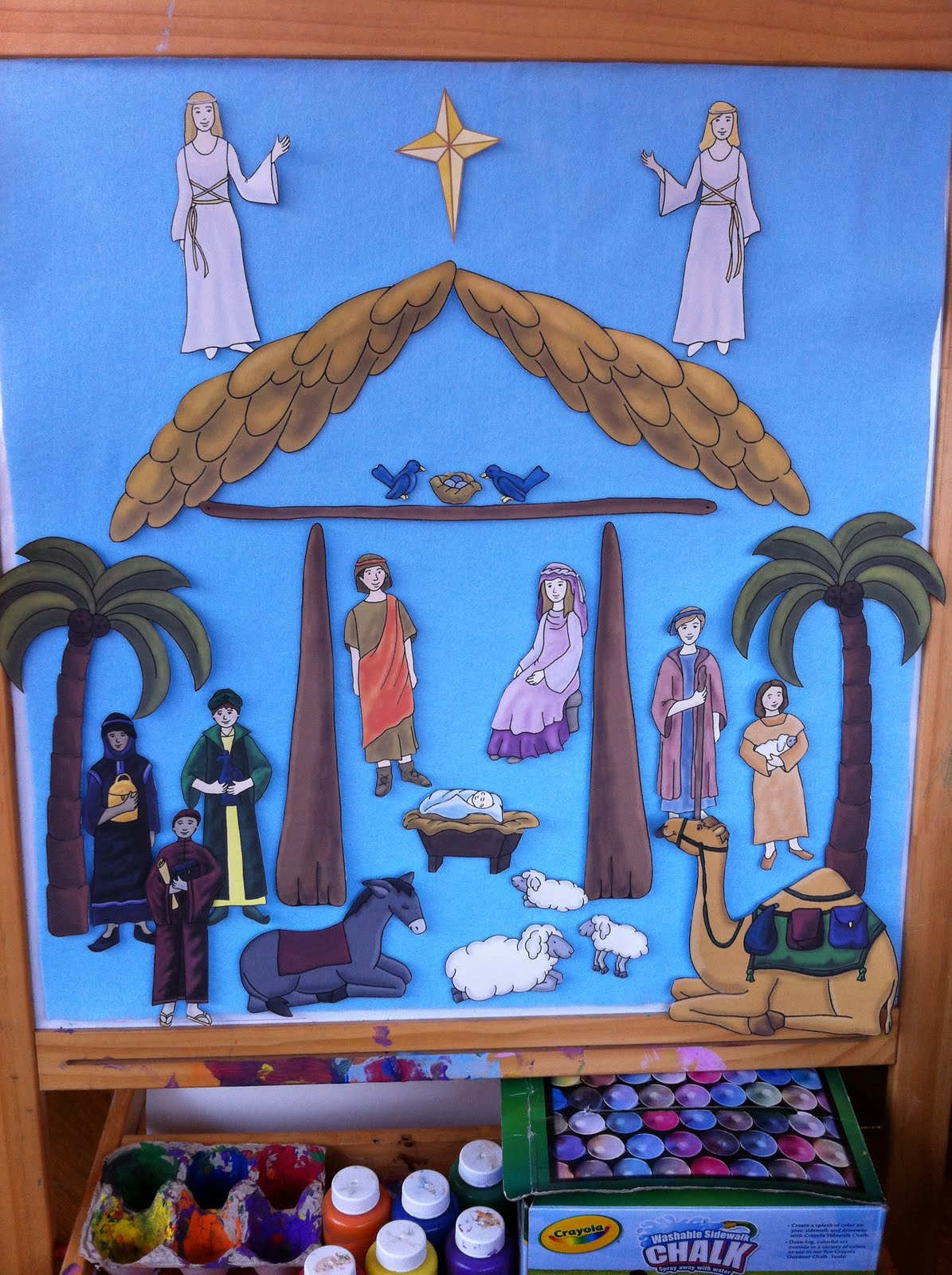 The Wight Family advent nativity felt board