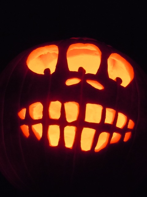 Three-eyed Halloween pumpkin Three eyed Halloween pumpkin
