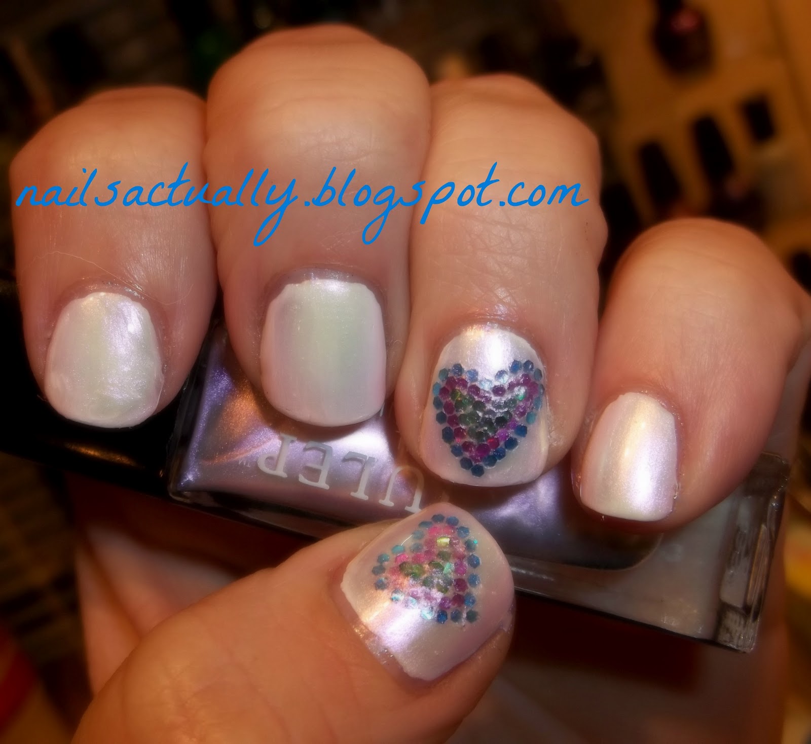 Nails Actually Glitter Heart Nails