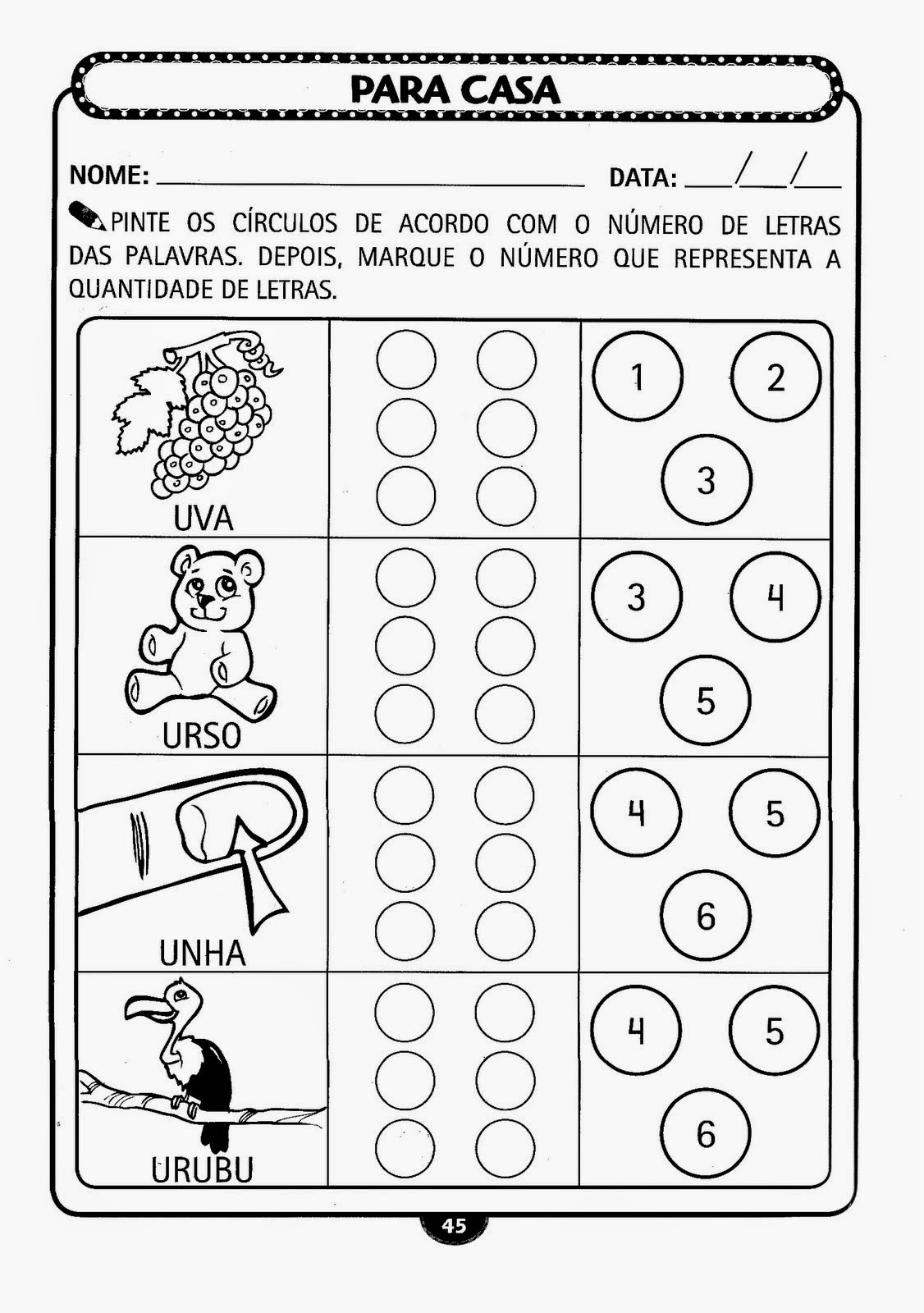 Tarefas infantil 3 para imprimir Tarefas infantil 3 para imprimir