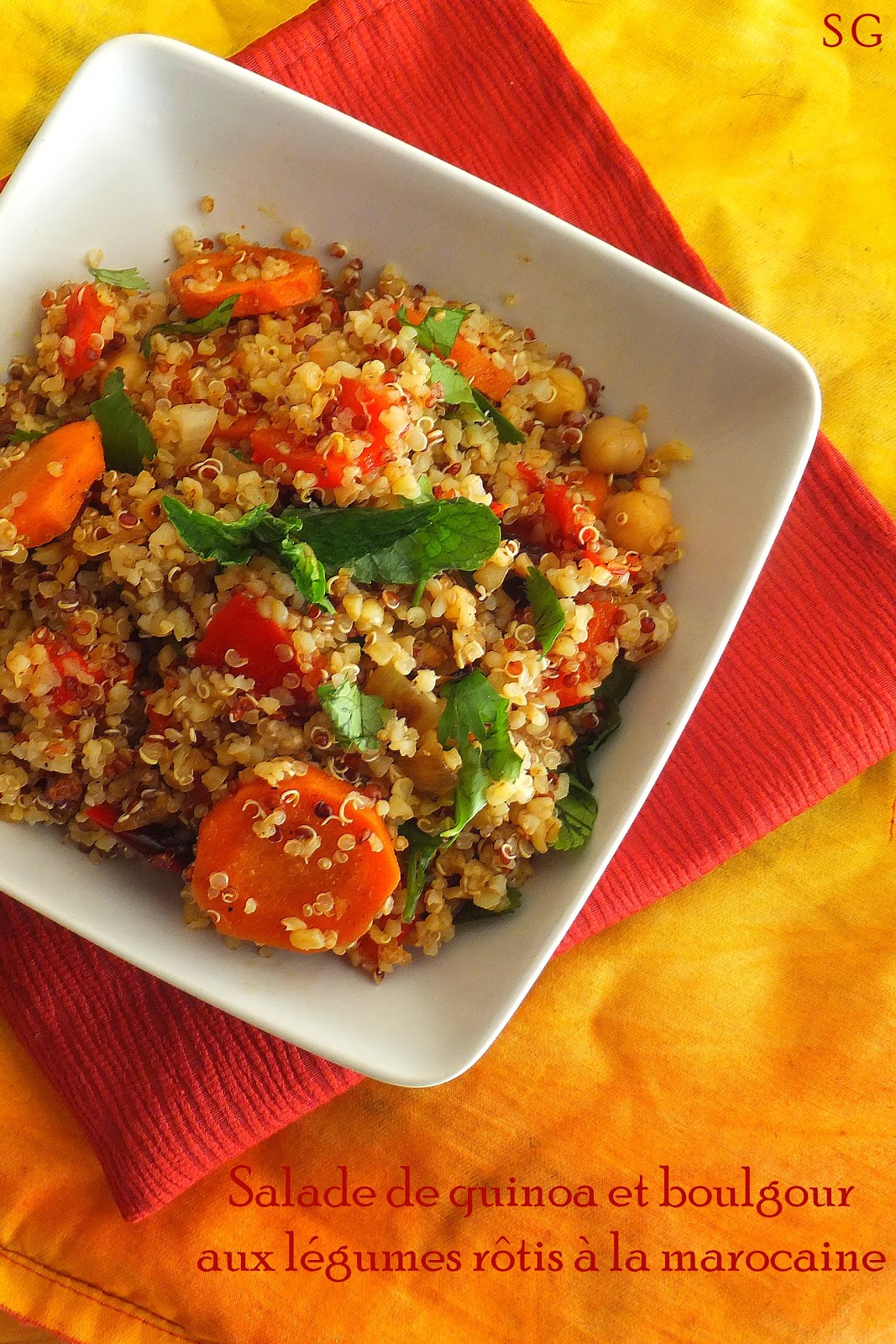 Suite Gourmande Salade quinoa, boulgour et légumes rôtis à la marocaine