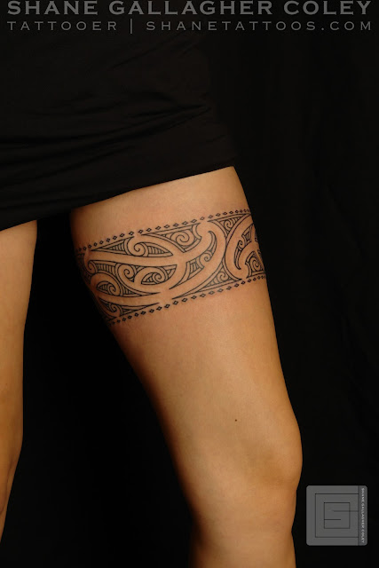 Maori Thigh Tattoo