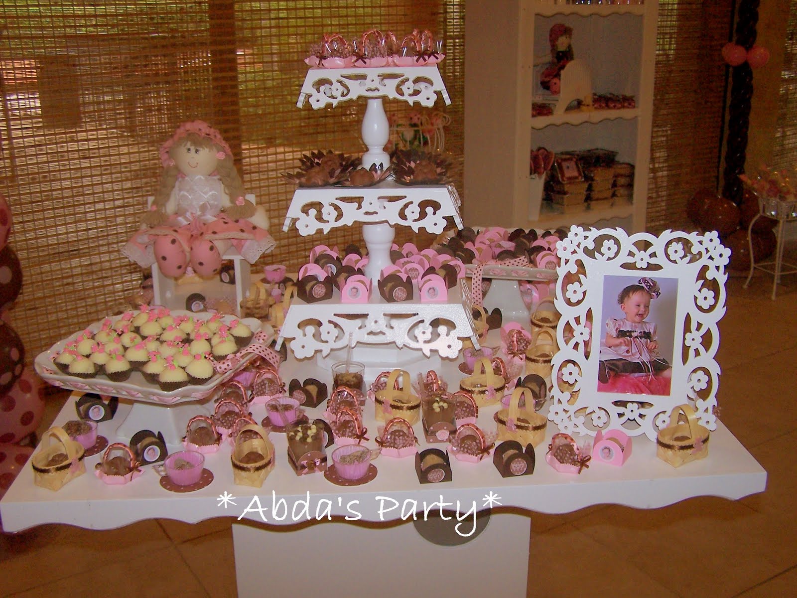 Abda's Party Decorations Pink and Brown Party