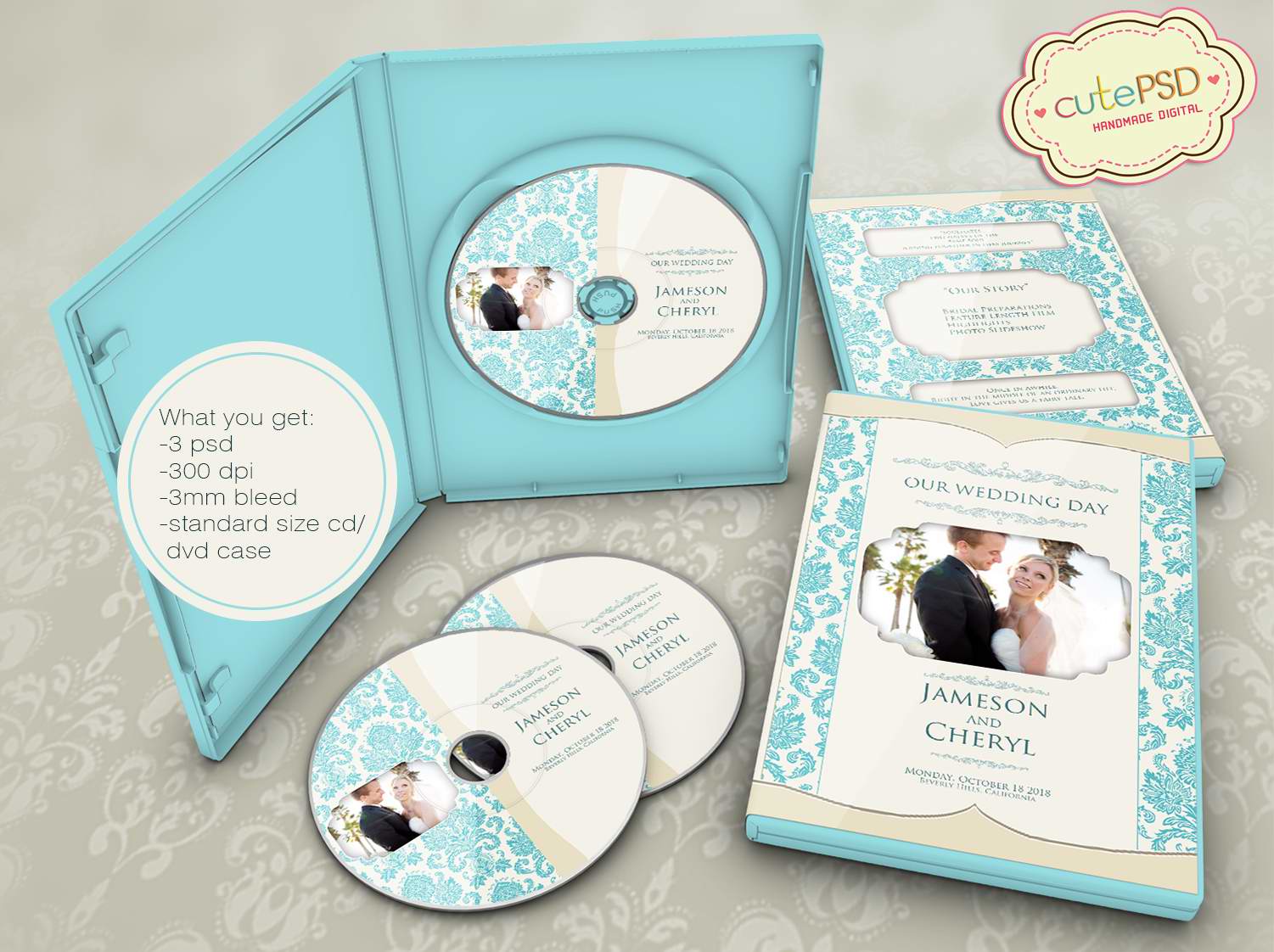 Wedding dvd cover template psd free download