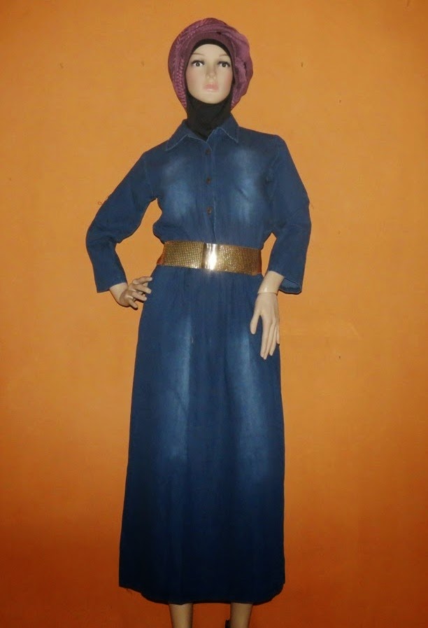 Baju Gamis Jeans Denim GJ1078 Baju Gamis Jeans Denim GJ1078
