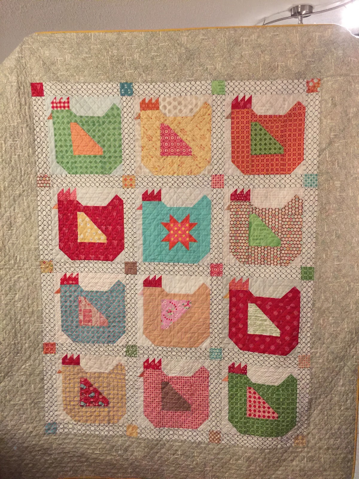 The Bees Knees A Quilting Bee Simple String and my finished Mama Hen