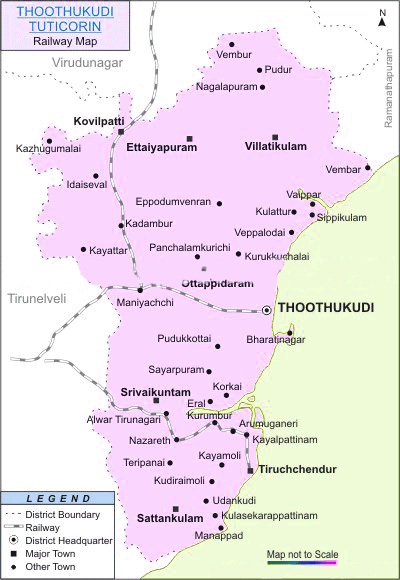 Thoothukudi District Villages Map Rail-Map-India: Tuticorin_Railway_Map