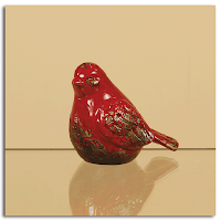 Red Ceramic Bird Fall Decorations