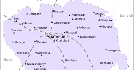Sitapur In Up Map Rail-Map-India: Sitapur-Railway-Map