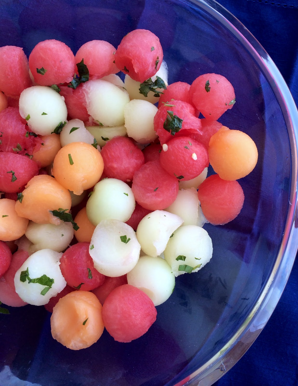 The Preppy Hostess Melon Ball Salad with Mint