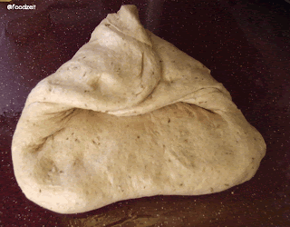 folding the dough 3.rd time