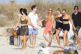 Paris Hilton leading her friends 