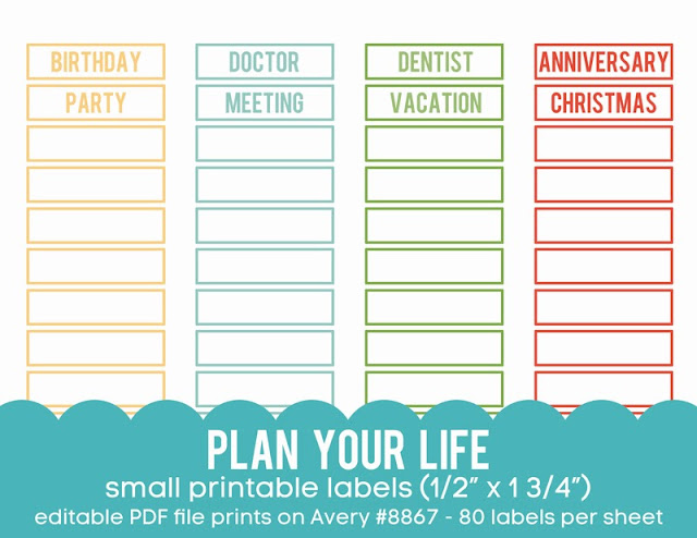 a well feathered nest plan your life customizable labels labels 80 per sheet
