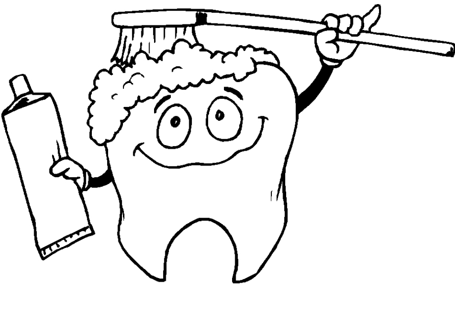 teeth coloring pages Happy Tooth &amp; Sad Tooth Fingerplay