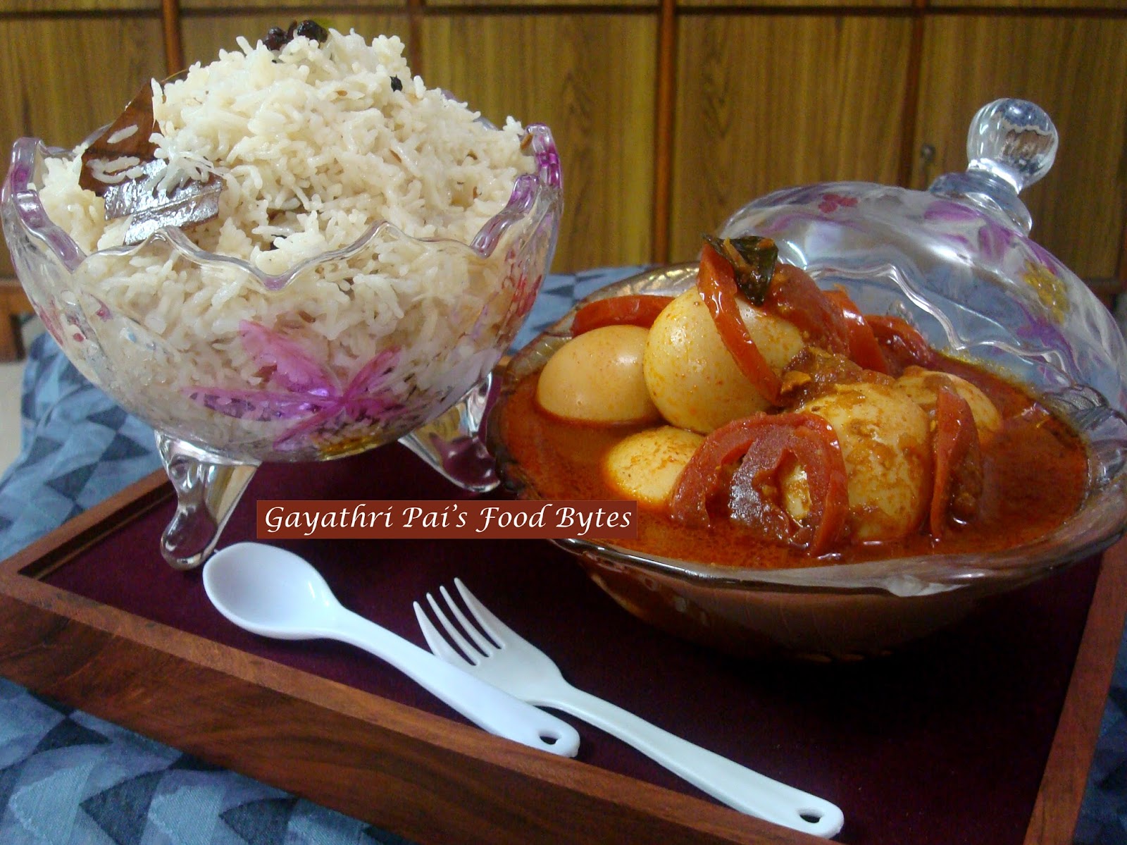 Gayathri Pai's Food Bytes Egg Curry with Ghee Rice.