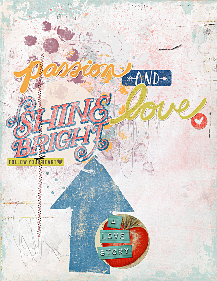 Shine Bright Digital Mixed Media Art Journal Page Heather Greenwood