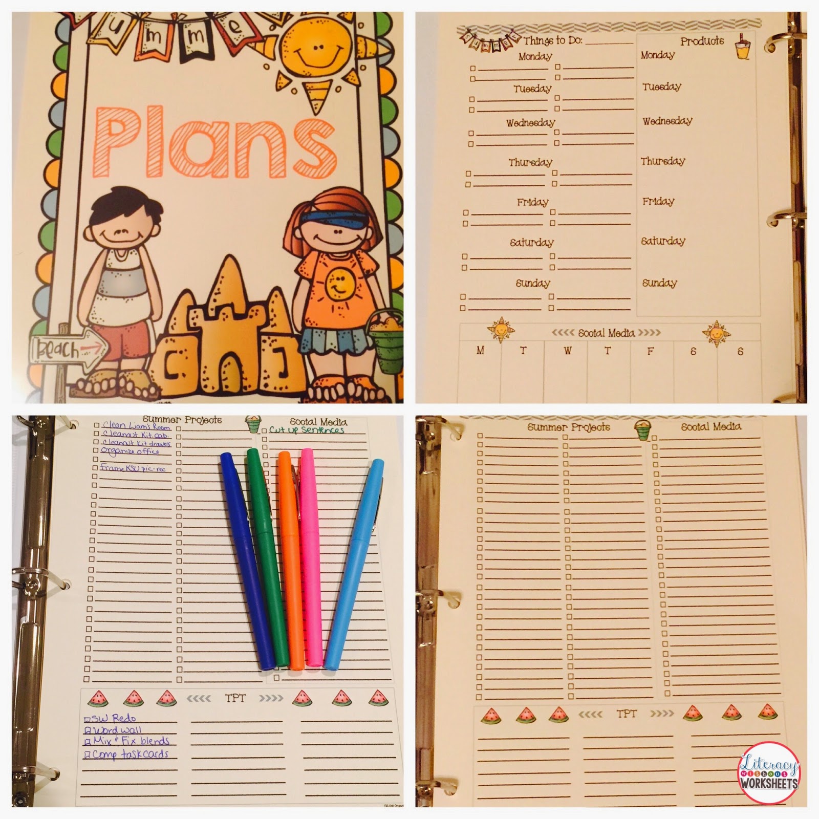 Summer Planning (Freebie DIY Planner Included) Literacy Without
